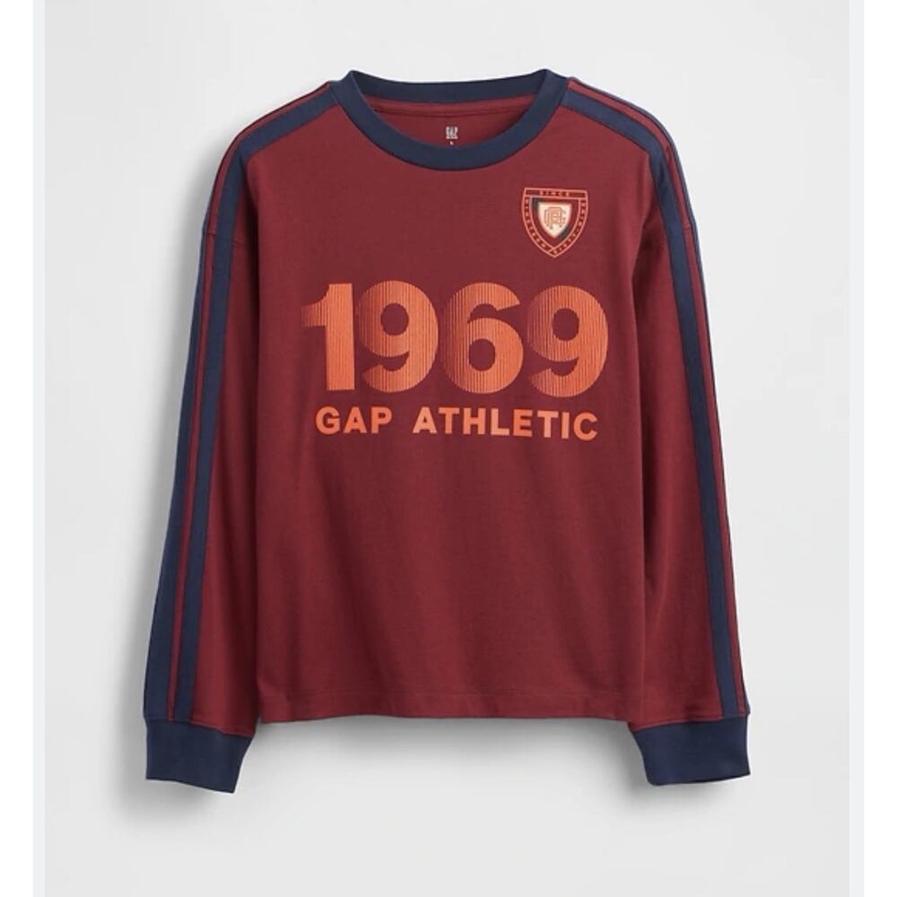 Gap Kids Athletic 1969 Cotton Soccer Jersey Long Sleeve T-Shirt Boys 6/7 NWT